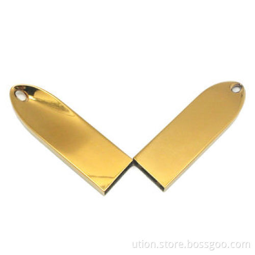 Gold Metal USB Flash Drive with 8Mbps Reading and 6kbps Writing Speed, Free Logo and Swivel Design
